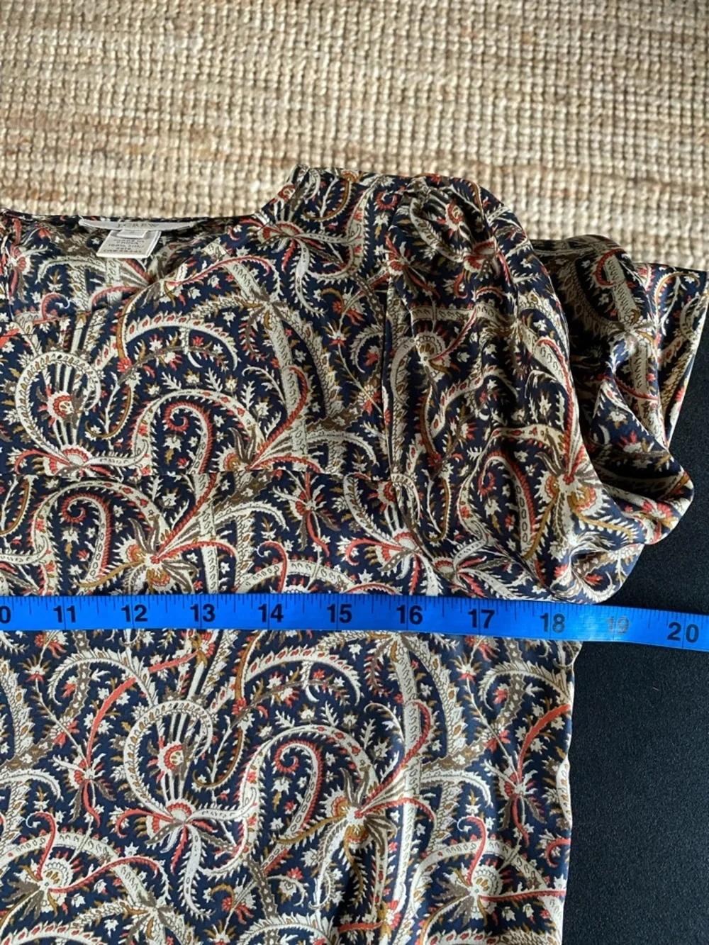 J. Crew Silk Paisley Long-Sleeve Top